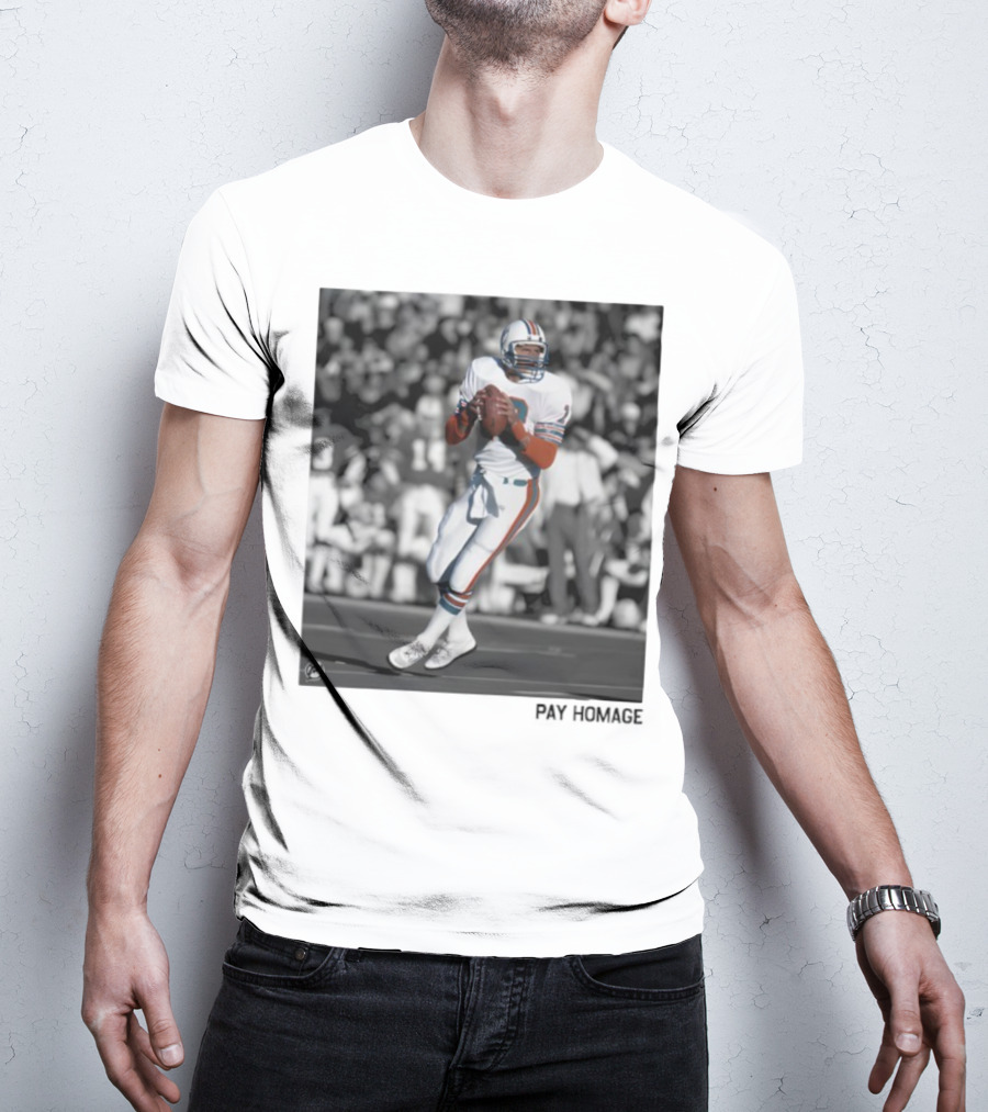 Miami Dolphins Dan Marino Ash Retro Football Legend T-Shirt