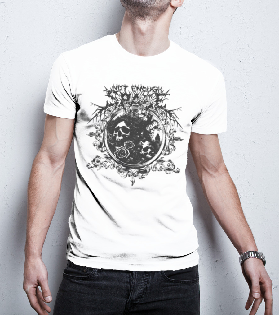 Not Enough Space Deathcore Skull Floral Elements T-Shirt