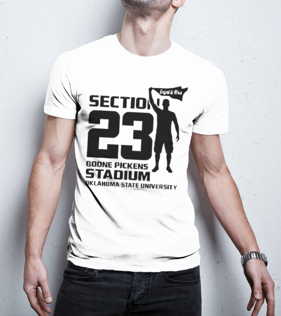 Section 23 Boone Pickens Stadium Oklahoma State University Pistol Pete T-Shirt