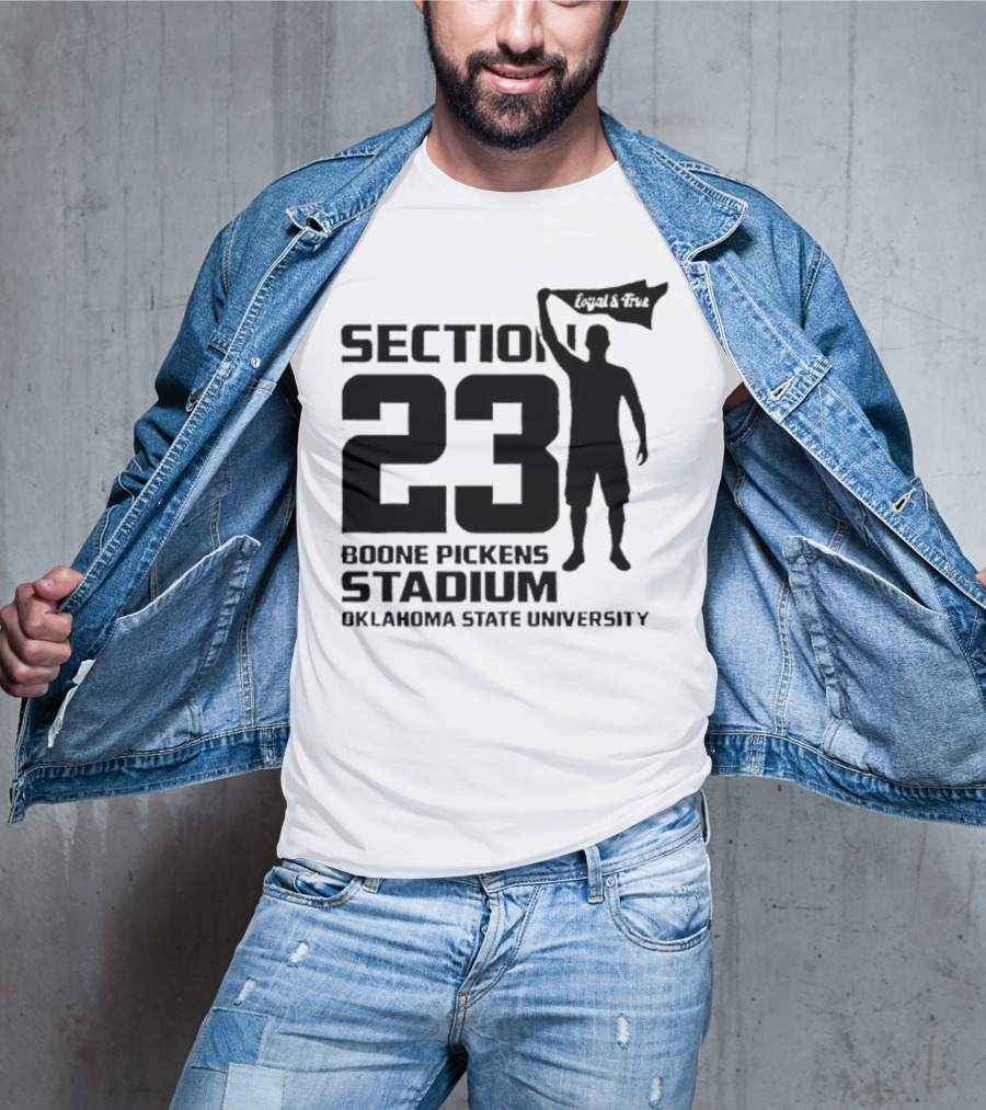 Section 23 Boone Pickens Stadium Oklahoma State University Pistol Pete T-Shirt