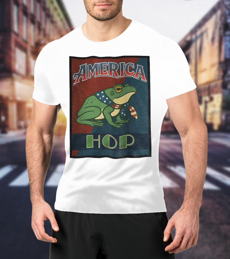 America Frog HOP Patriotic Protest Portland T-Shirt