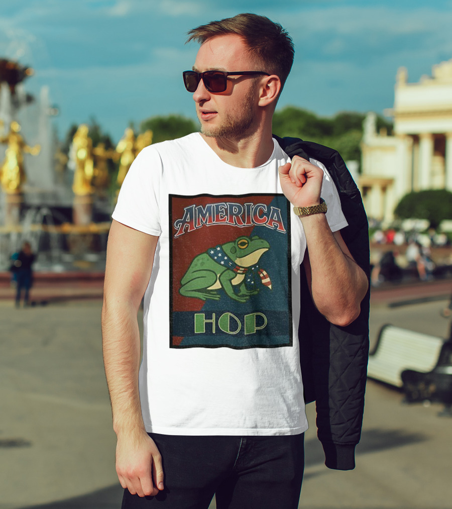 America Frog HOP Patriotic Protest Portland T-Shirt