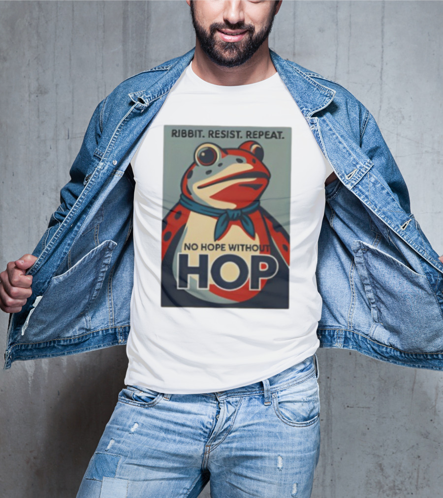 Ribbit Resist Repeat No Hope Without Hop Portland Frog T-Shirt