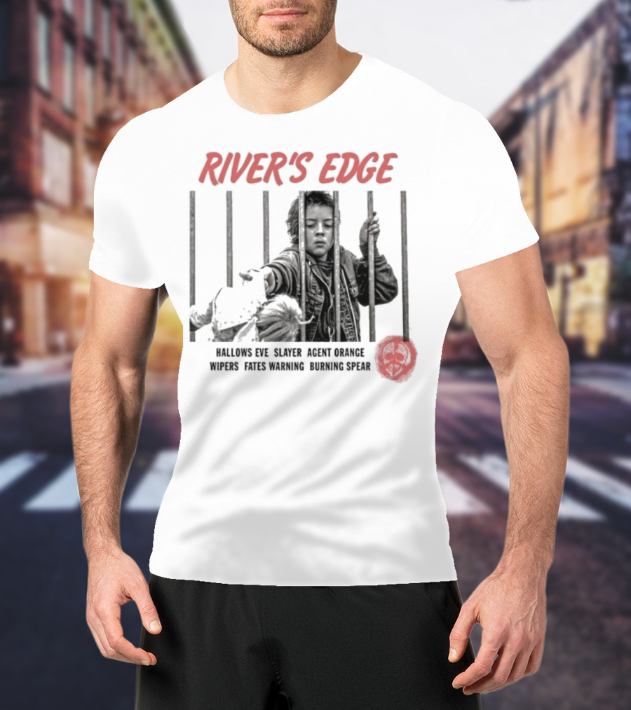 River’s Edge Hallows Eve Slayer Agent Orange Wipers Fates Warning Burning Spear Skulls T-Shirt