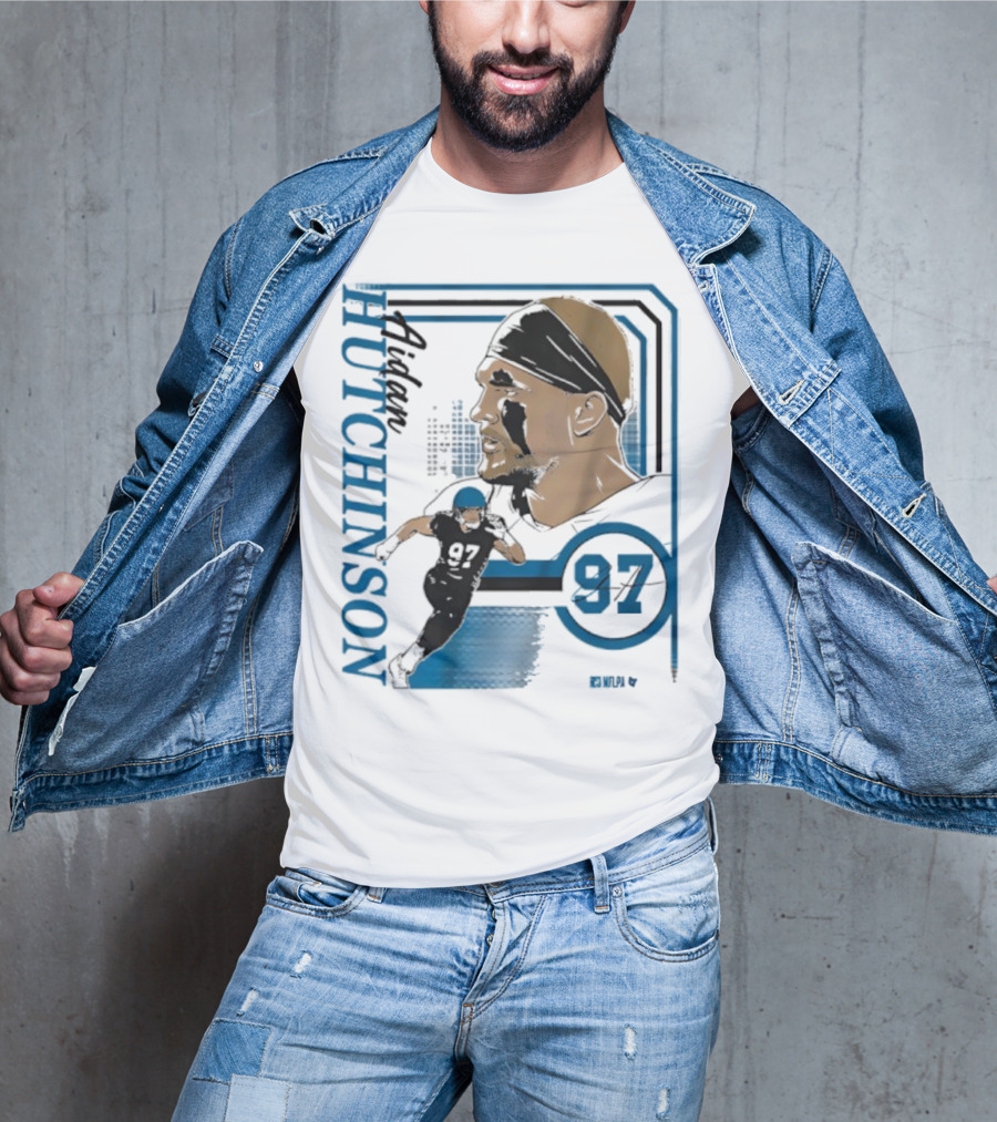 Aidan Hutchinson Signature Collage 97 Athlete Portrait T-Shirt