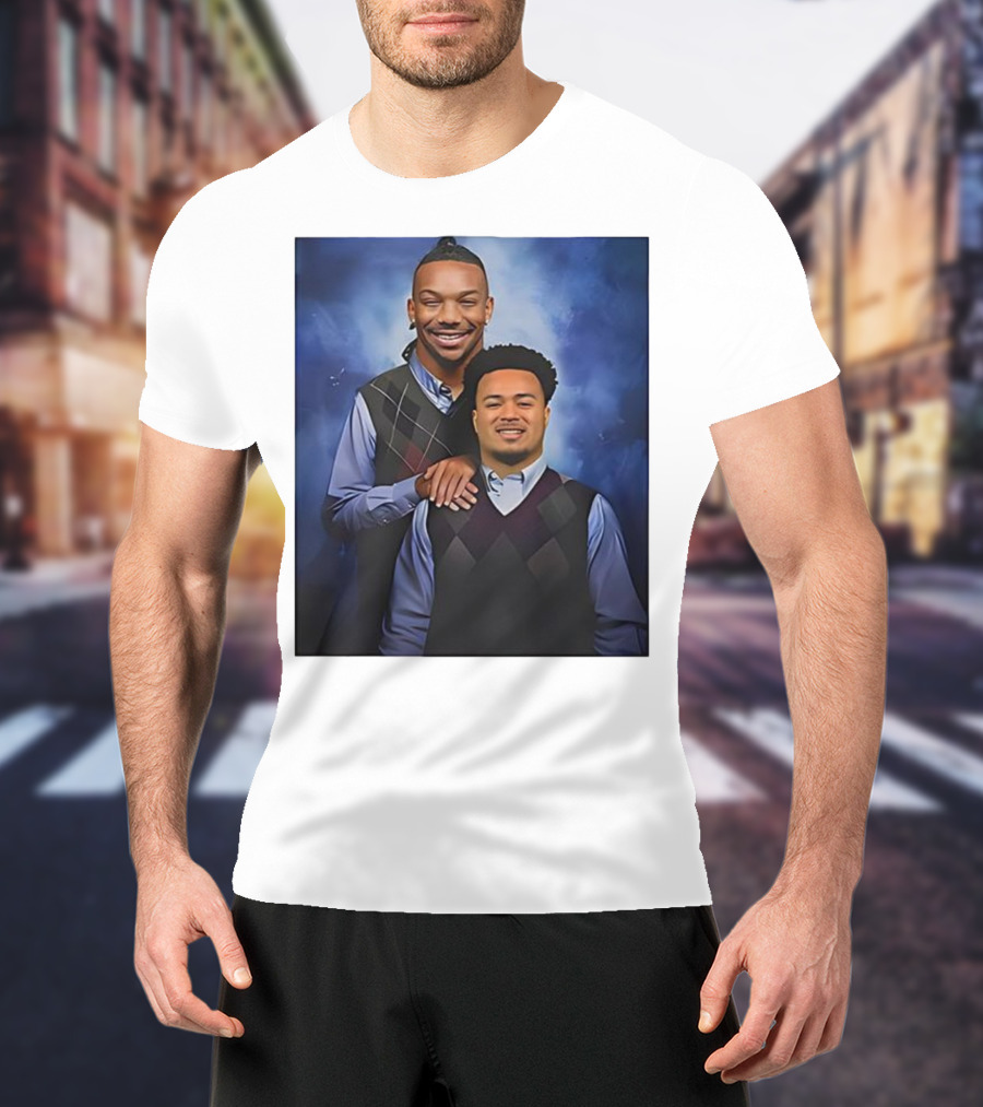 Bijan Robinson Tyler Allgeier Stepbrother Portrait Parody T-Shirt
