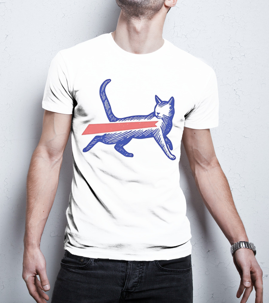 Buffalo Bills Football Cat Logo Design T-Shirt