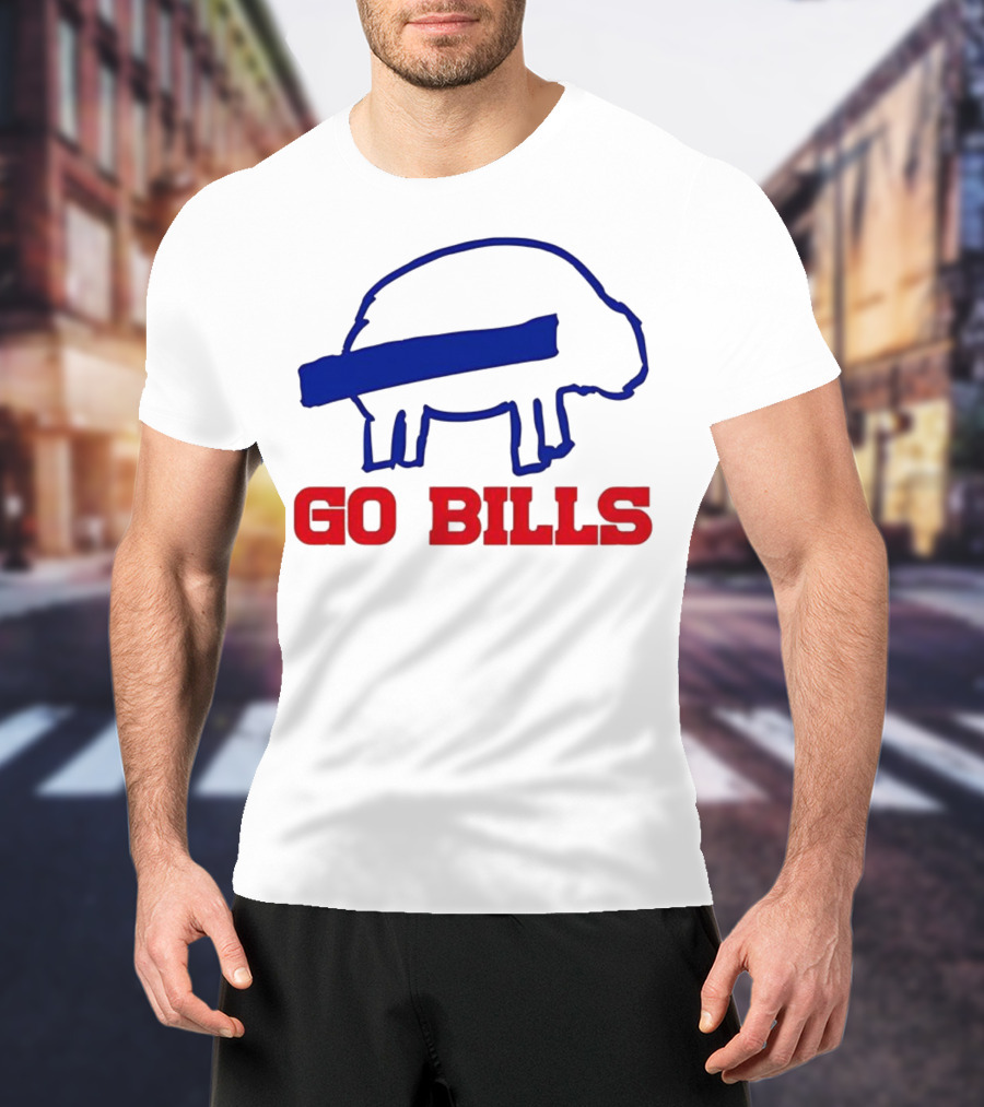 Buffalo Bills Go Bills Funny Sketch Football Fan T-Shirt