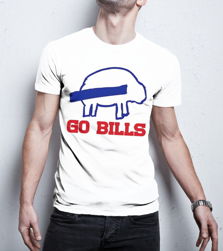 Buffalo Bills Go Bills Funny Sketch Football Fan T-Shirt