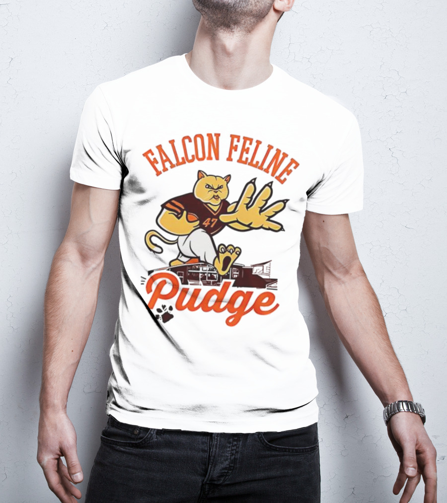 Falcon Feline Pudge 47 Football T-Shirt
