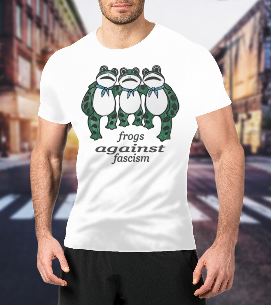 Frogs Against Fascism Three Frogs United In Harmony T-Shirt