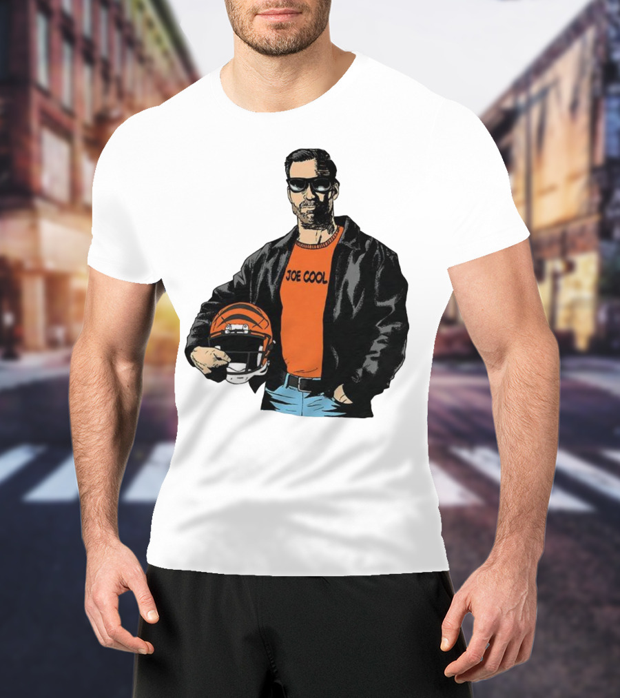 Joe Cool Cincinnati Bengals NFL Vintage Joe Burrow Helmet T-Shirt