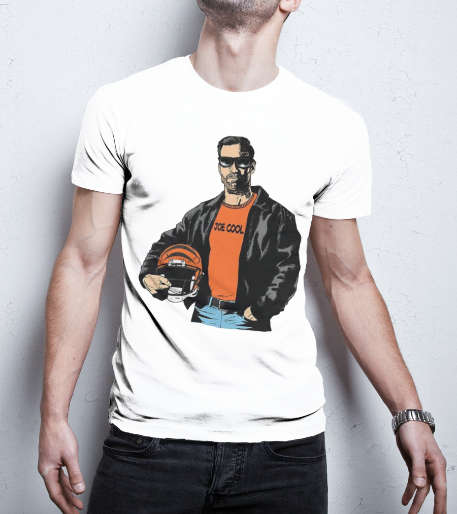 Joe Cool Cincinnati Bengals NFL Vintage Joe Burrow Helmet T-Shirt