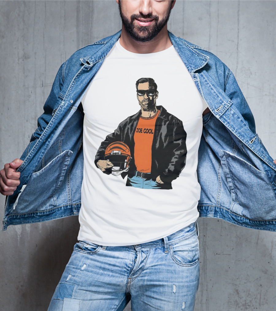 Joe Cool Cincinnati Bengals NFL Vintage Joe Burrow Helmet T-Shirt