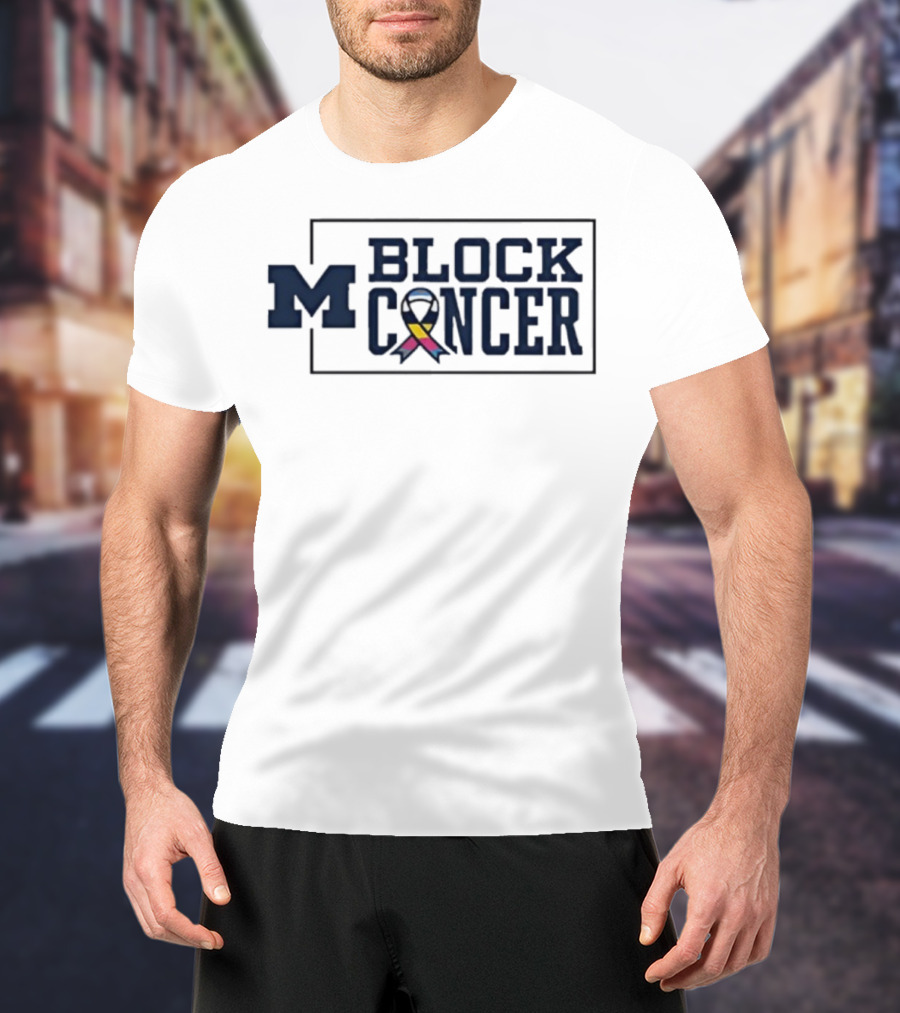 Michigan Block Cancer 2025 Football T-Shirt