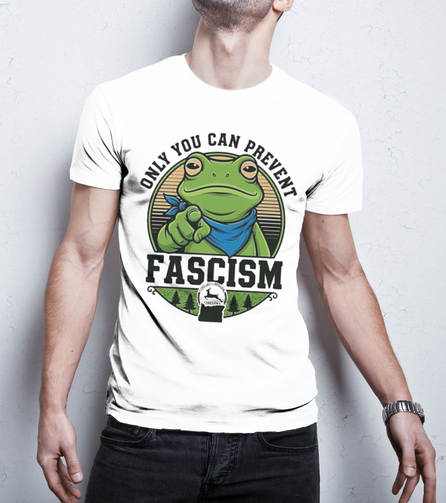 Only You Can Prevent Fascism PortlandFrog Protest Forest Bandana T-Shirt