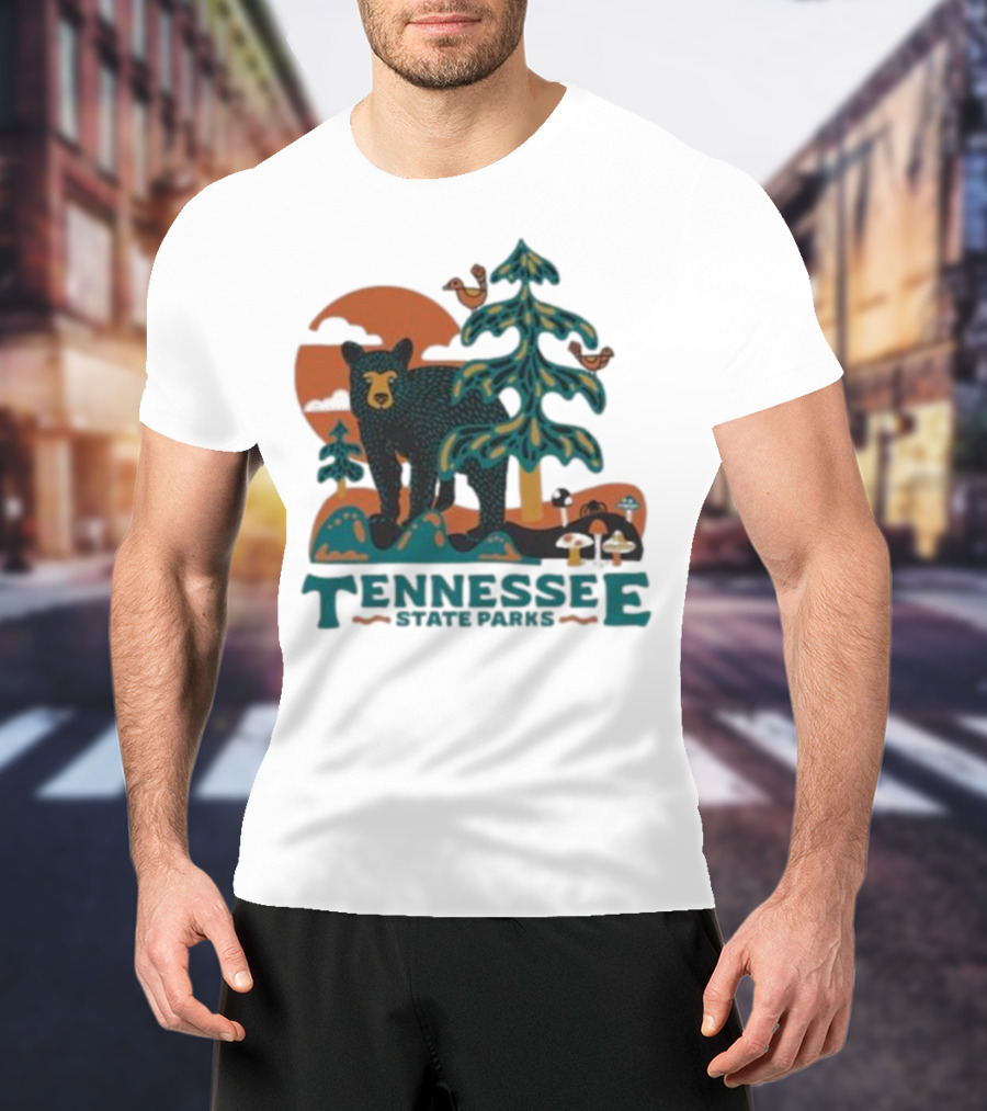 Tennessee State Parks Bear Nature Scene And Forest Wildlife T-Shirt