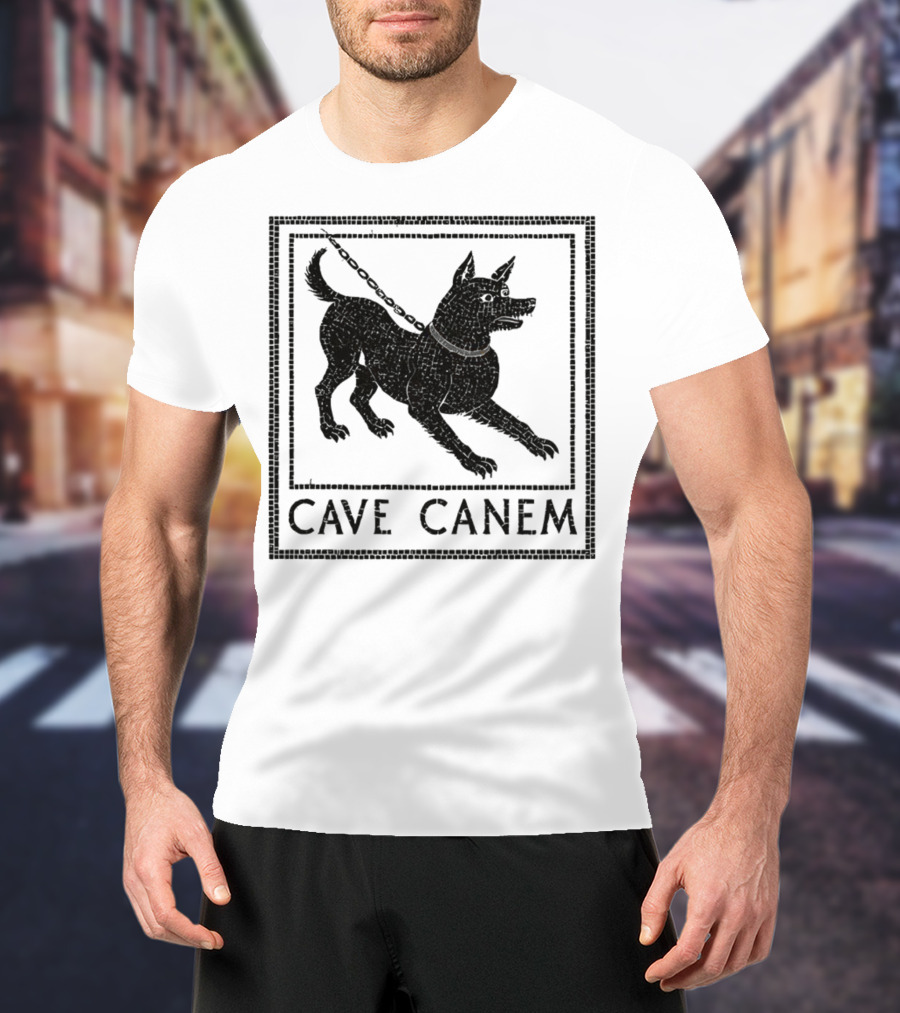 Cave Canem Ancient Pompeii Beware Of Dog Mosaic T-Shirt