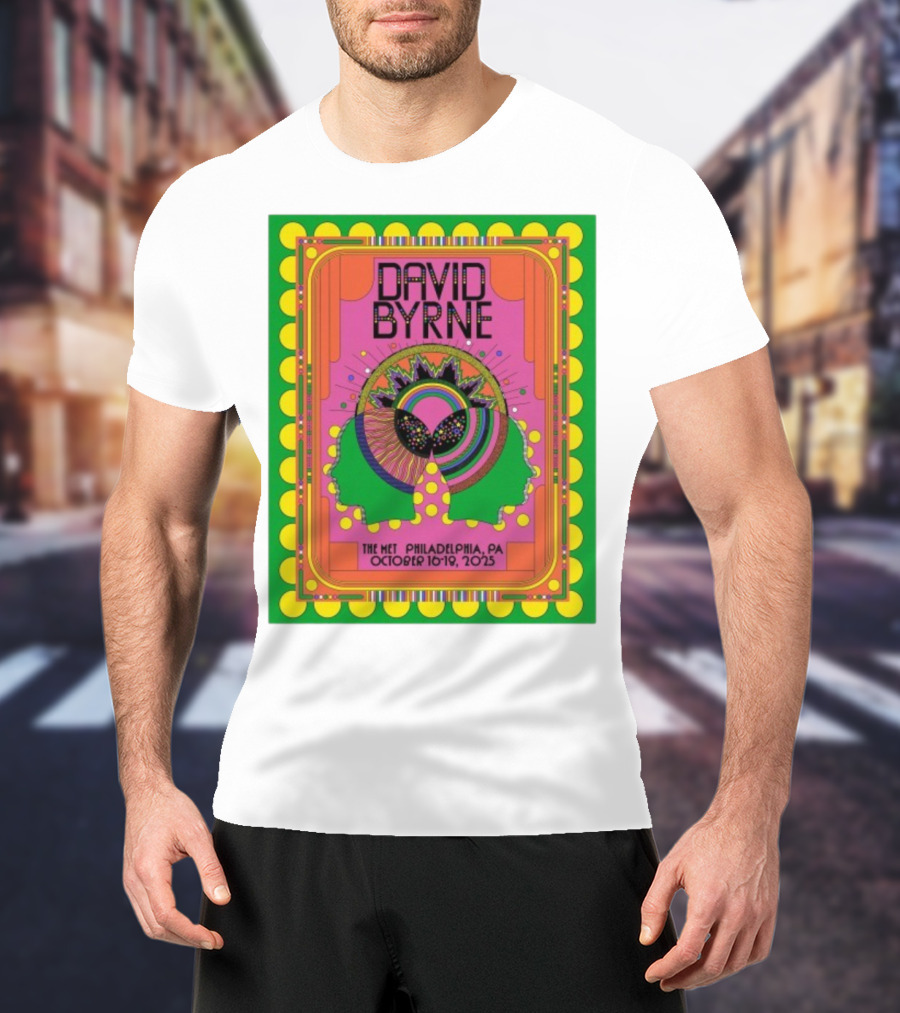 David Byrne The Met Philadelphia PA October 16-18 2025 Psychedelic Event T-Shirt