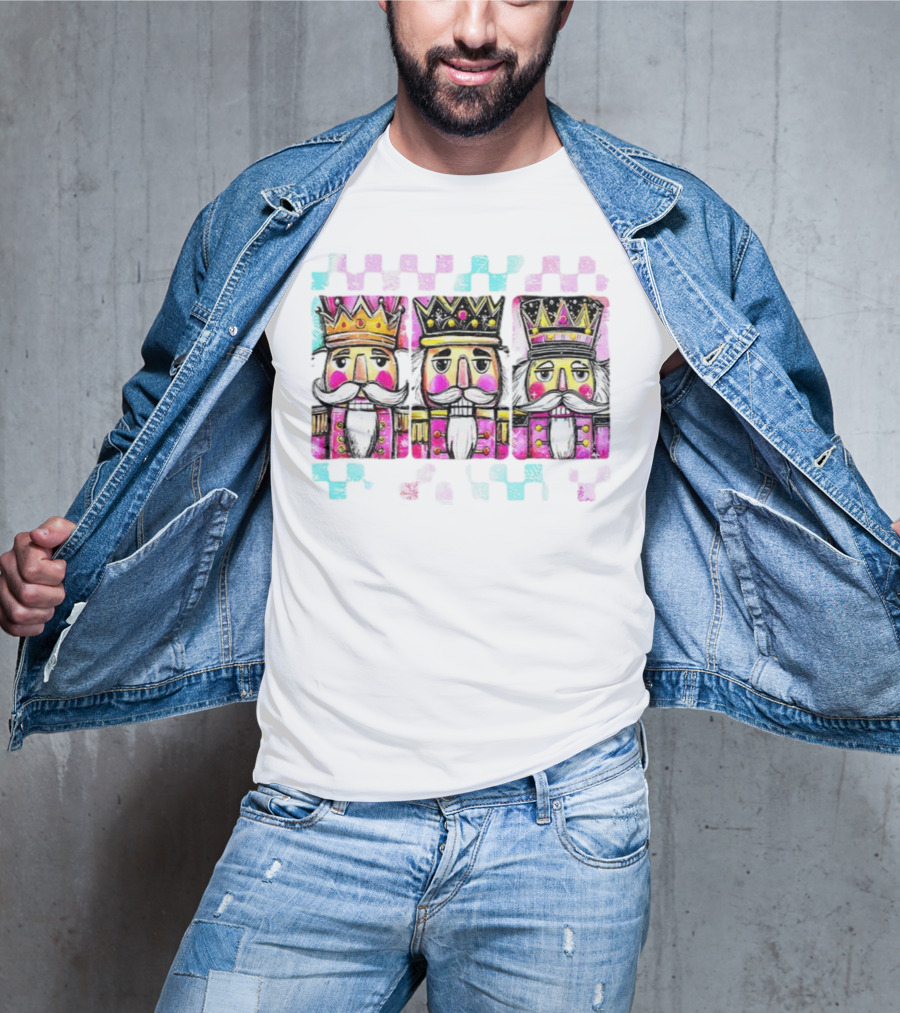 Coquette Nutcracker Glitter Crown Trio Merry Christmas T-Shirt