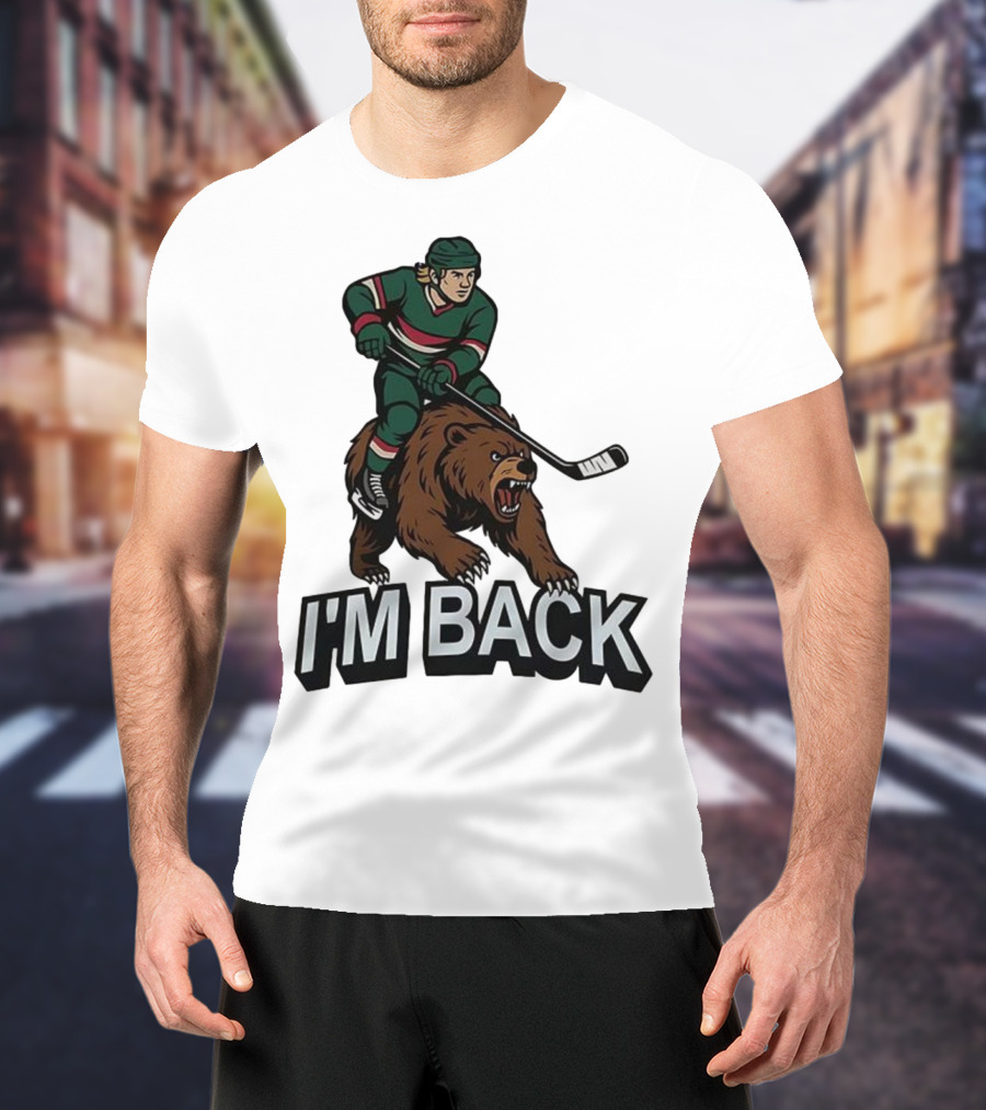 I'm Back Minnesota Wild NHL Bear Hockey Player Graphic T-Shirt