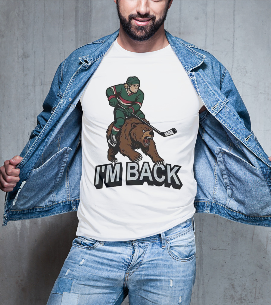 I'm Back Minnesota Wild NHL Bear Hockey Player Graphic T-Shirt