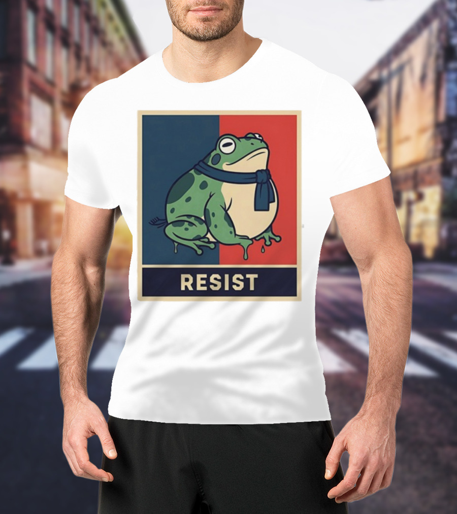Portland Frog Protest Resist Activist Retro Style T-Shirt