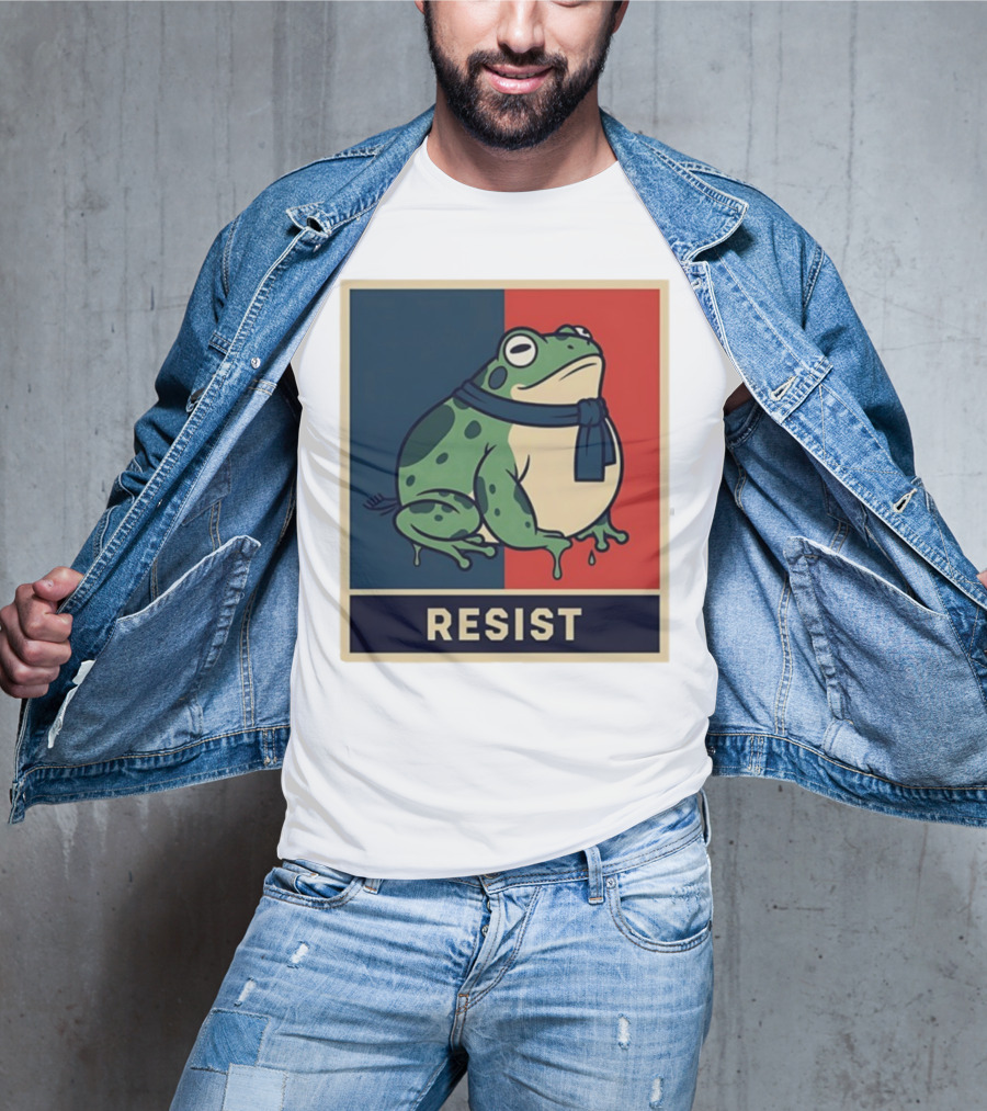 Portland Frog Protest Resist Activist Retro Style T-Shirt
