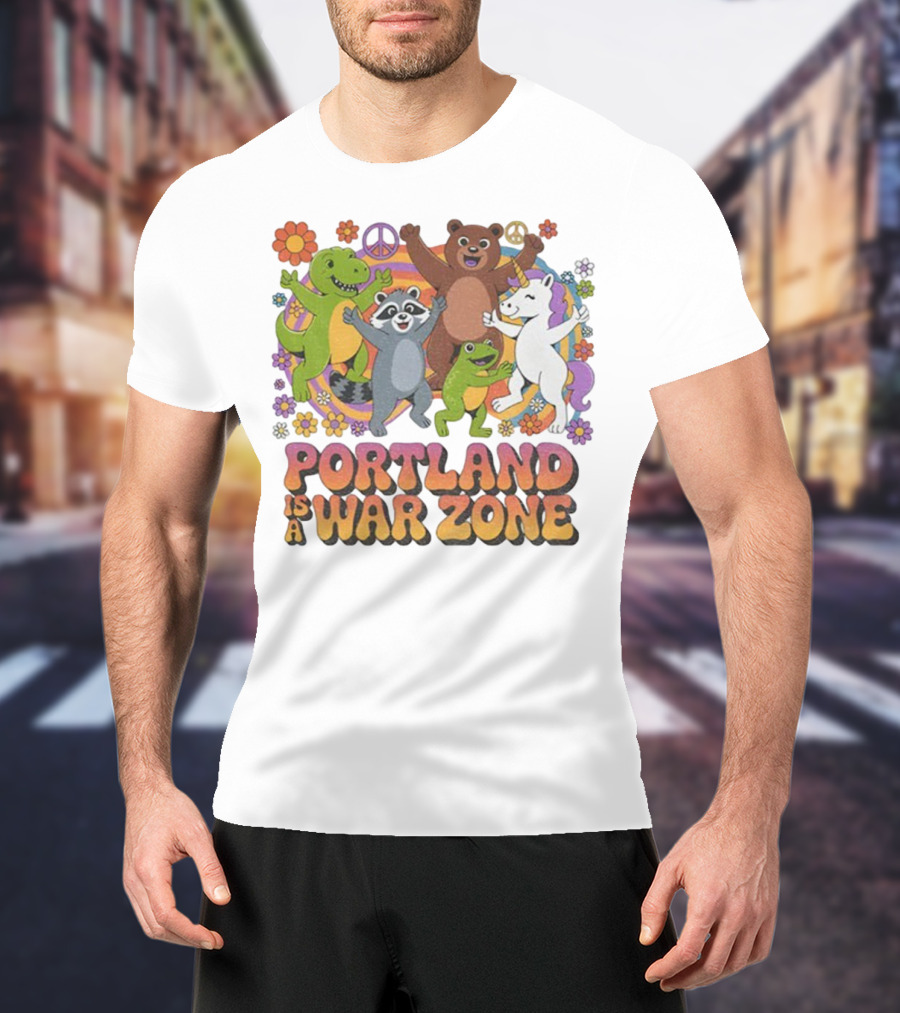 Portland Is A War Zone Peaceful Animal Dance Celebration T-Shirt