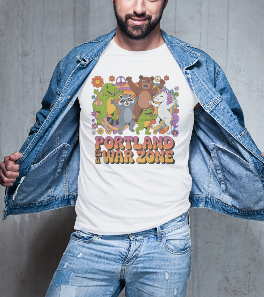 Portland Is A War Zone Peaceful Animal Dance Celebration T-Shirt