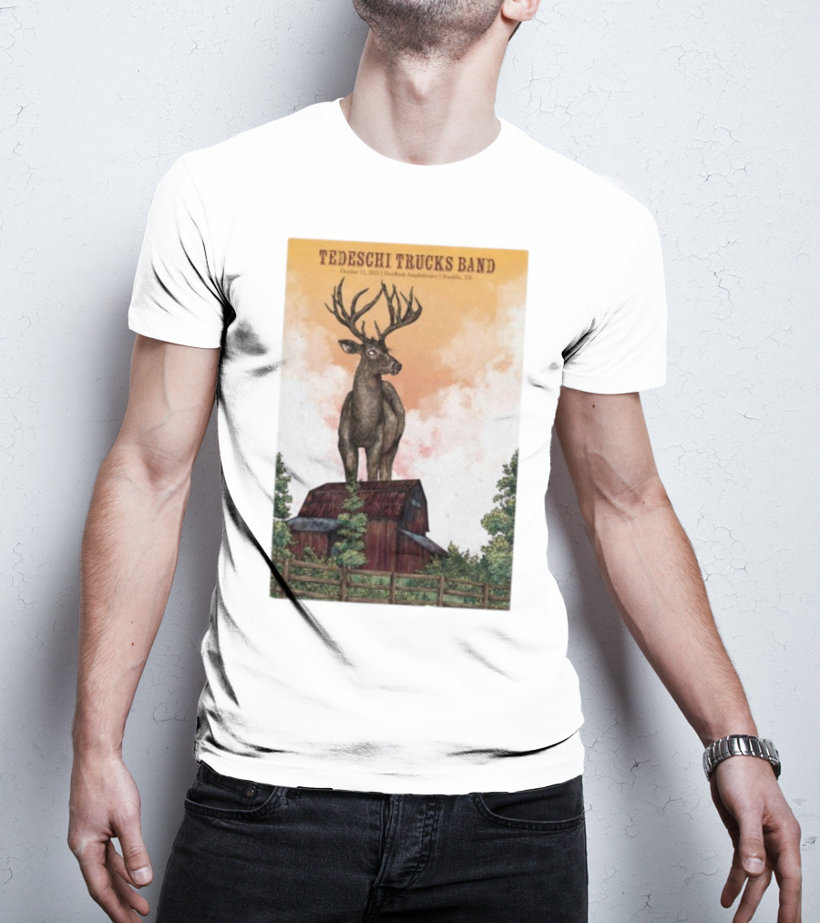 Tedeschi Trucks Band October 15 2025 FirstBank Amphitheater Franklin TN Deer On Barn T-Shirt