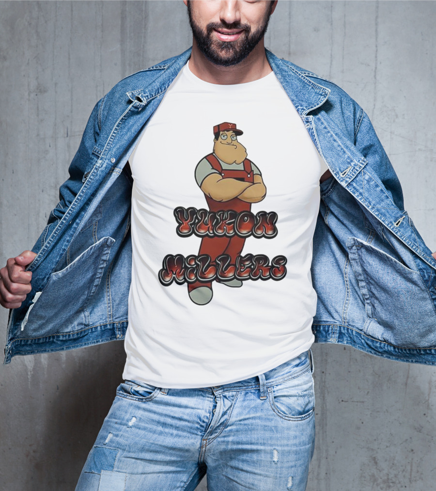 Yukon Millers Overalls Red Cartoon Character T-Shirt