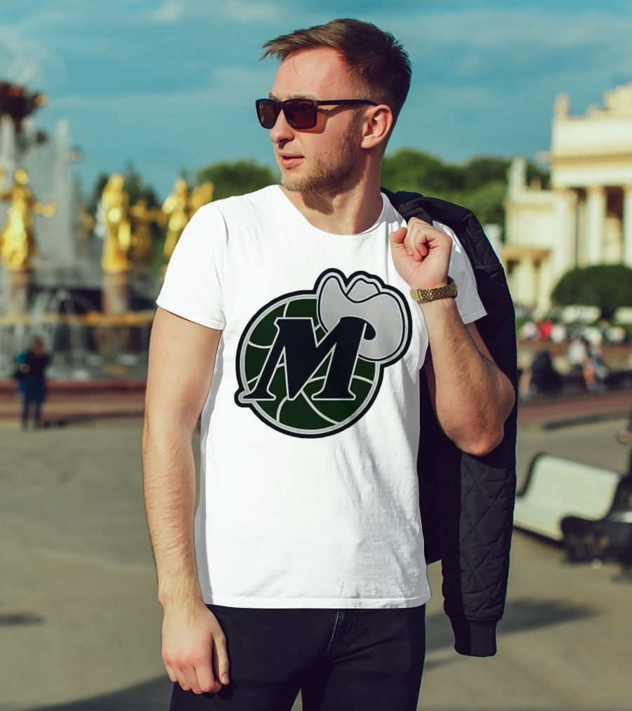 Dallas Mavericks M With Cowboy Hat And Basketball Icon T-Shirt