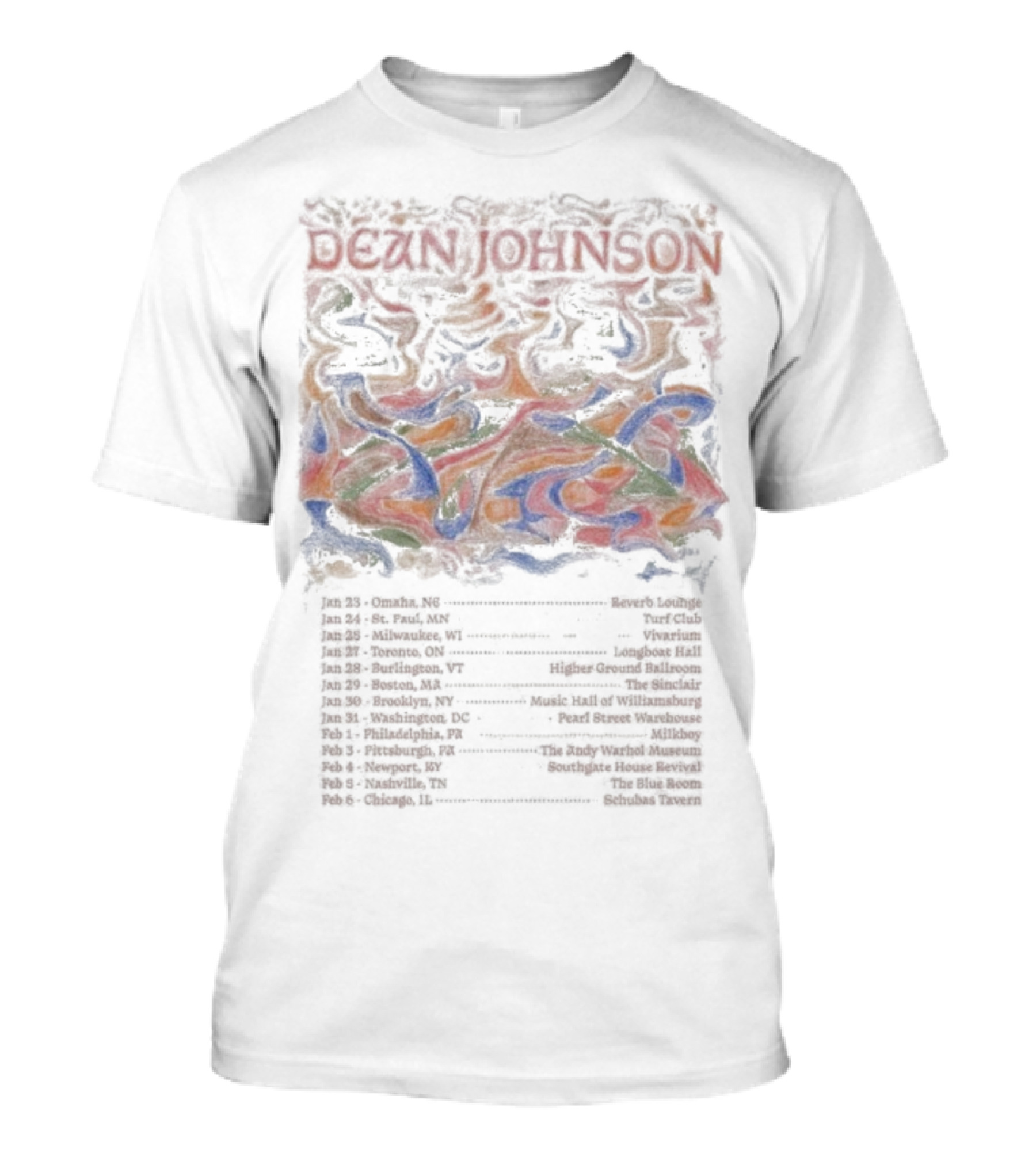 Dean Johnson Omaha NE January 23 2026 Tour Dates And Venues T-Shirt