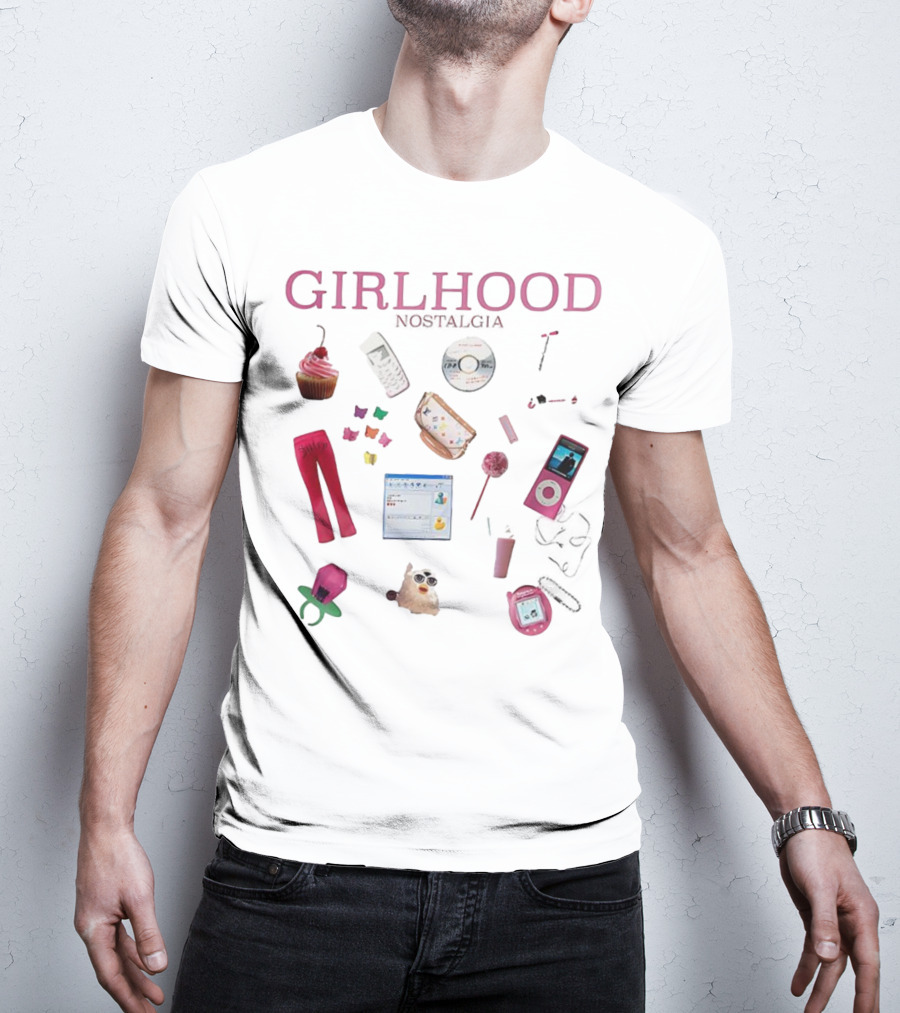 Girlhood Nostalgia 2000s Style Icons IPod Flip Phone Tamagotchi MSN Messenger Cupcake T-Shirt