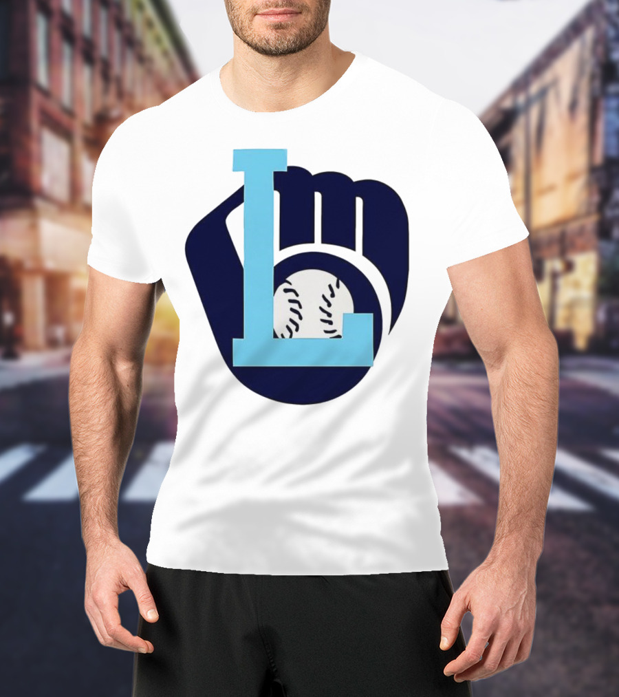 Milwaukee Brewers Baseball Glove L Monogram T-Shirt