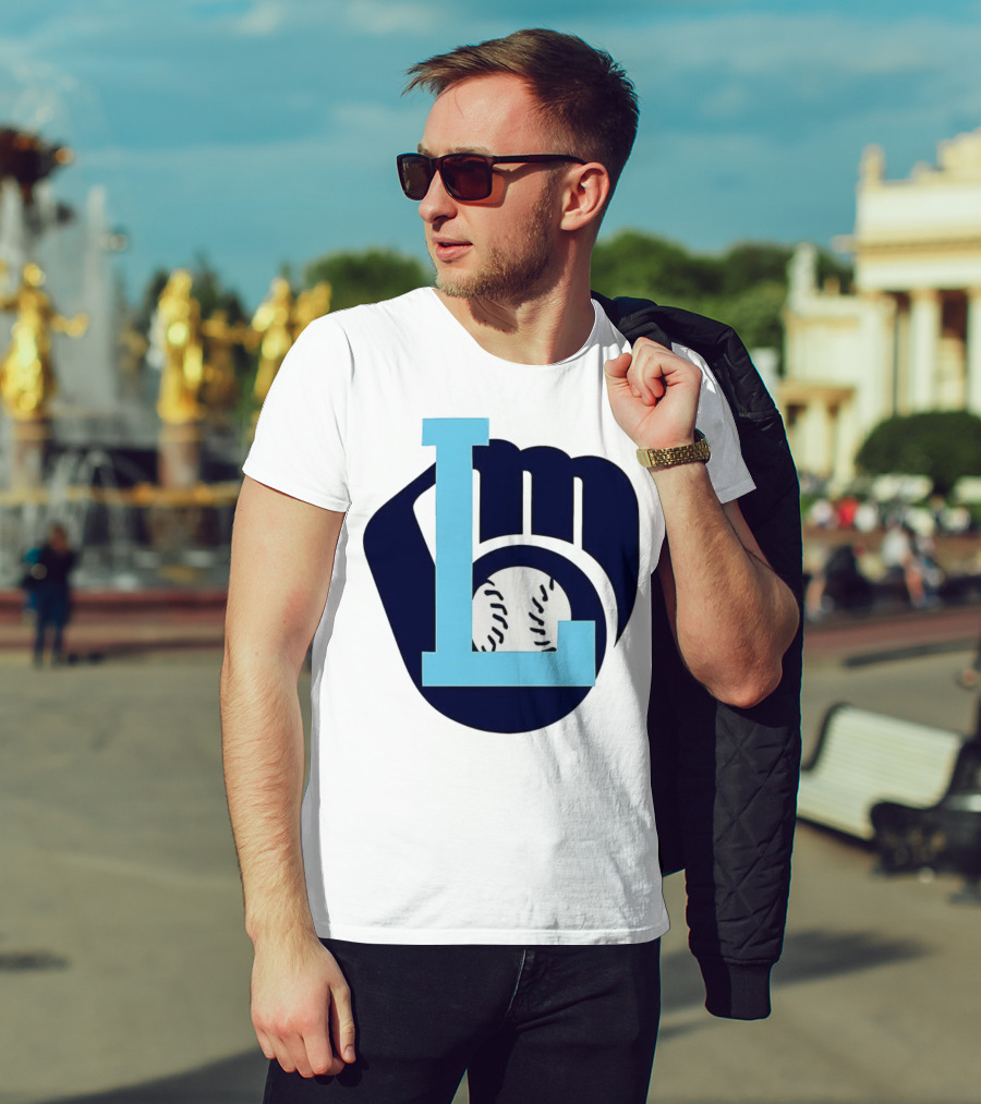 Milwaukee Brewers Baseball Glove L Monogram T-Shirt