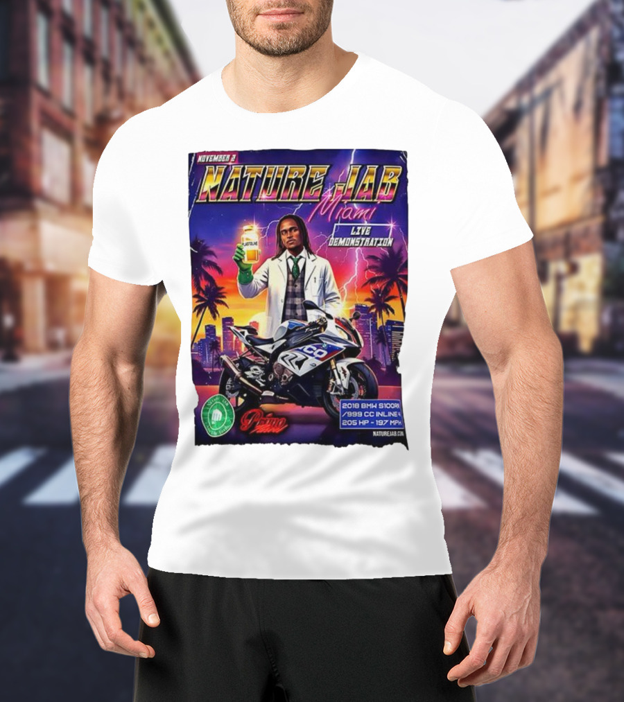 November 2 Naturejab Miami Live Demonstration Moto Performance 2018 BMW S1000R 999 CC Inline 4 205 HP 197 MPH T-Shirt