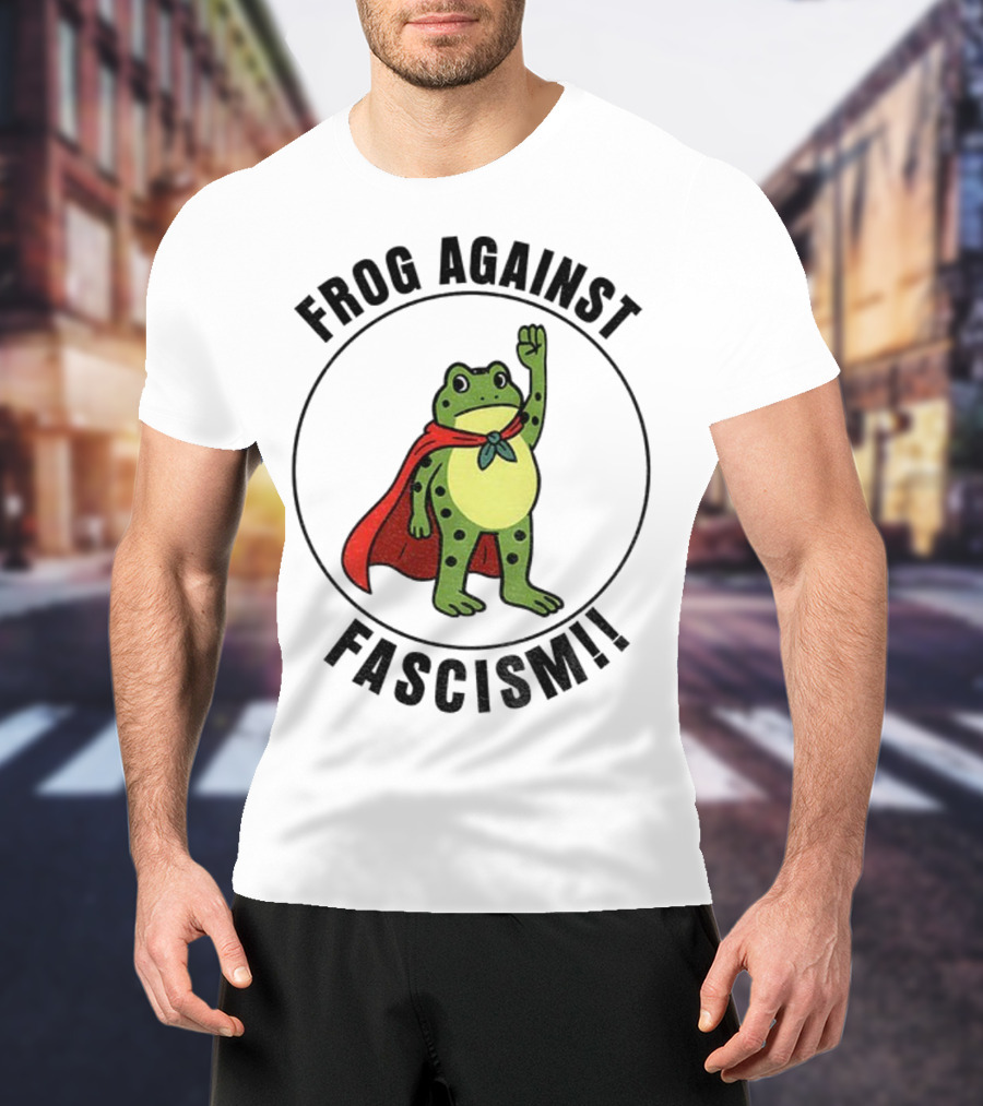 Portland Frog Hero Against Fascism Red Cape Power T-Shirt