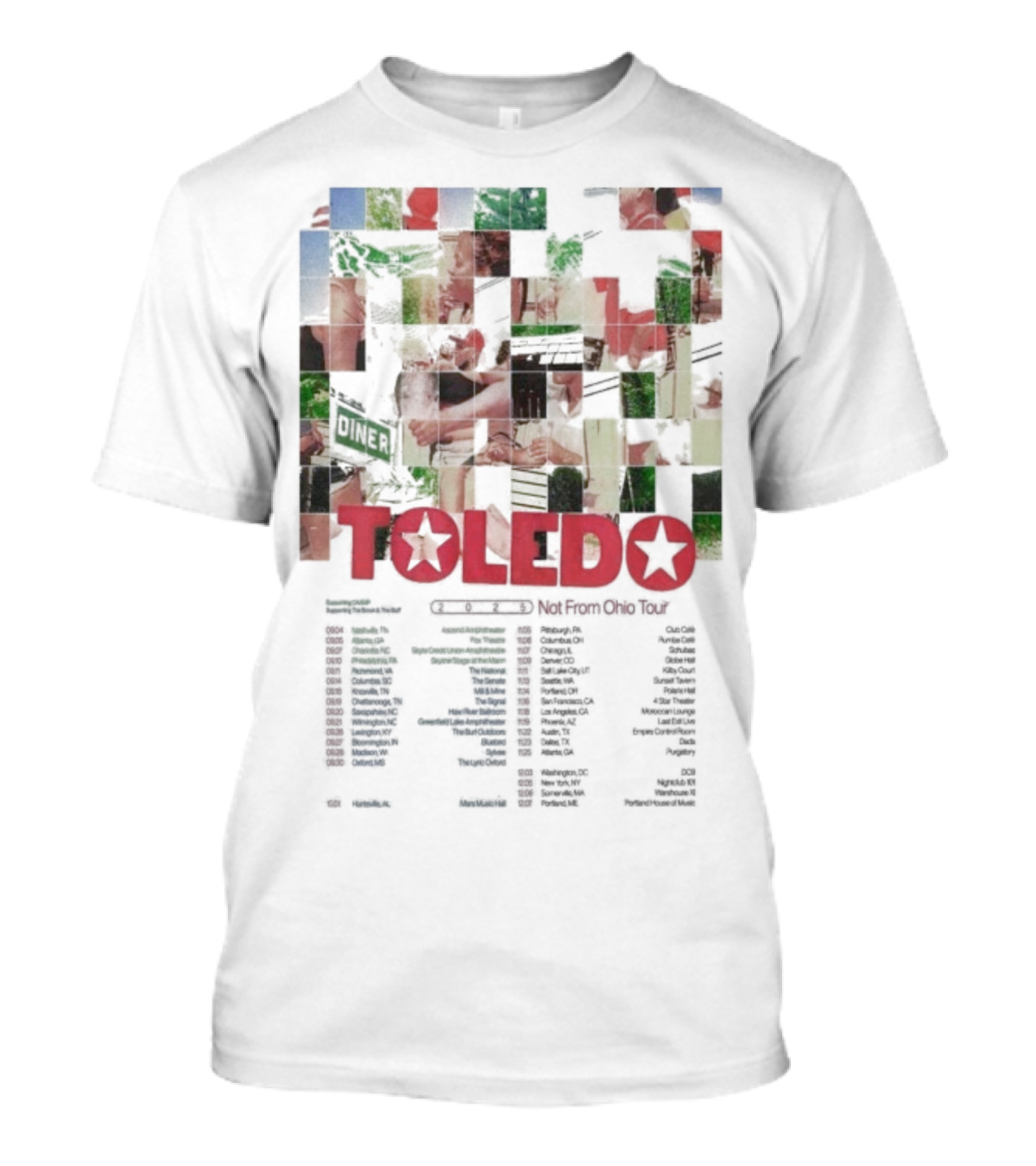 Toledo Not From Ohio Tour 2025 Dates City List Star Theme T-Shirt
