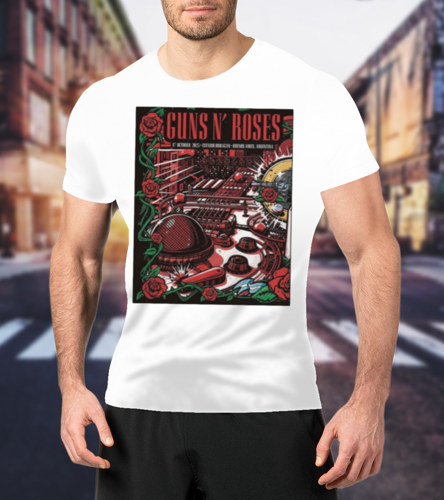Guns N’ Roses Estadio Huracán 1st October 2025 Buenos Aires Argentina T-Shirt