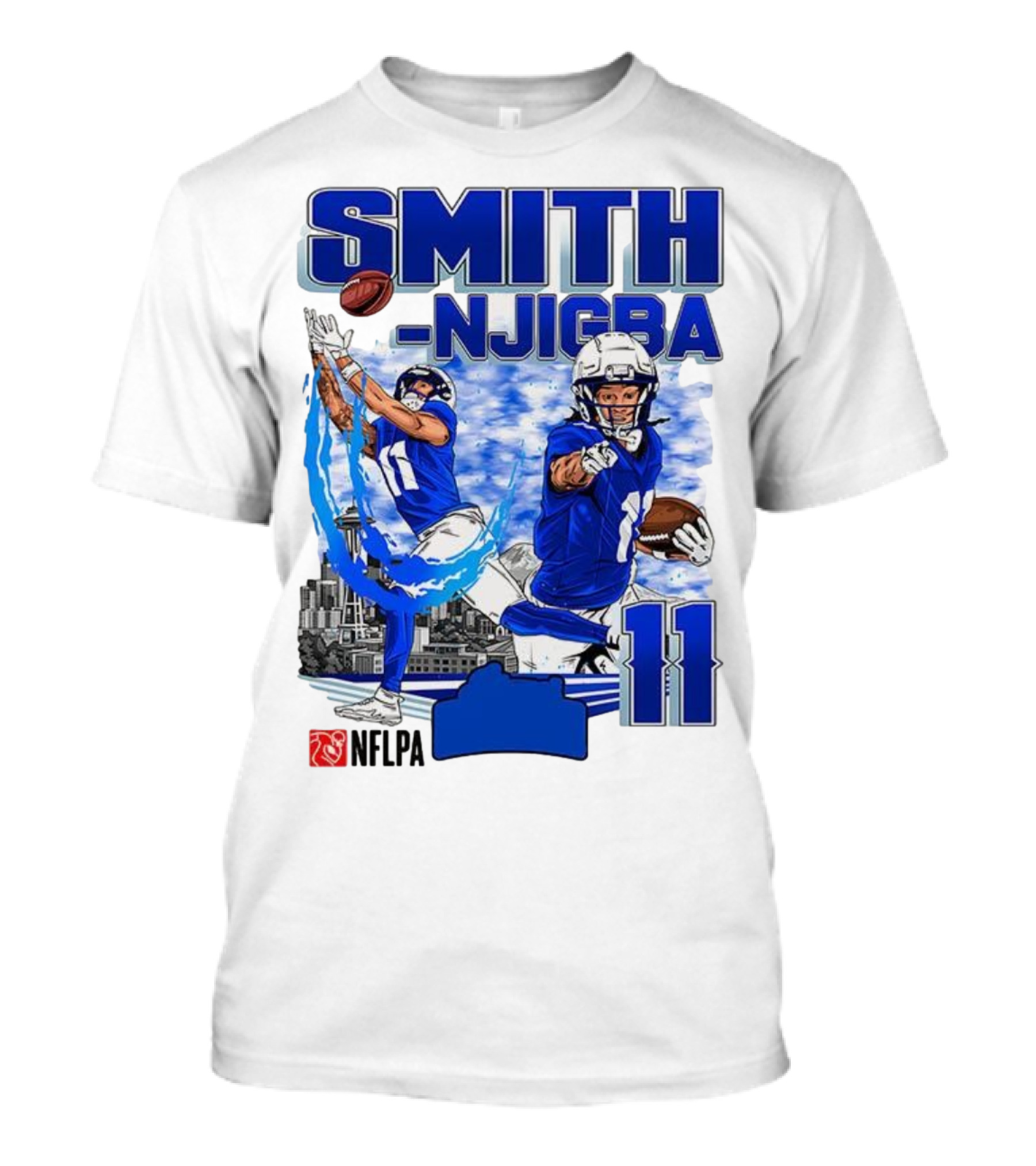 Seattle Seahawks Jaxon Smith-Njigba Skyline NFLPA 11 T-Shirt