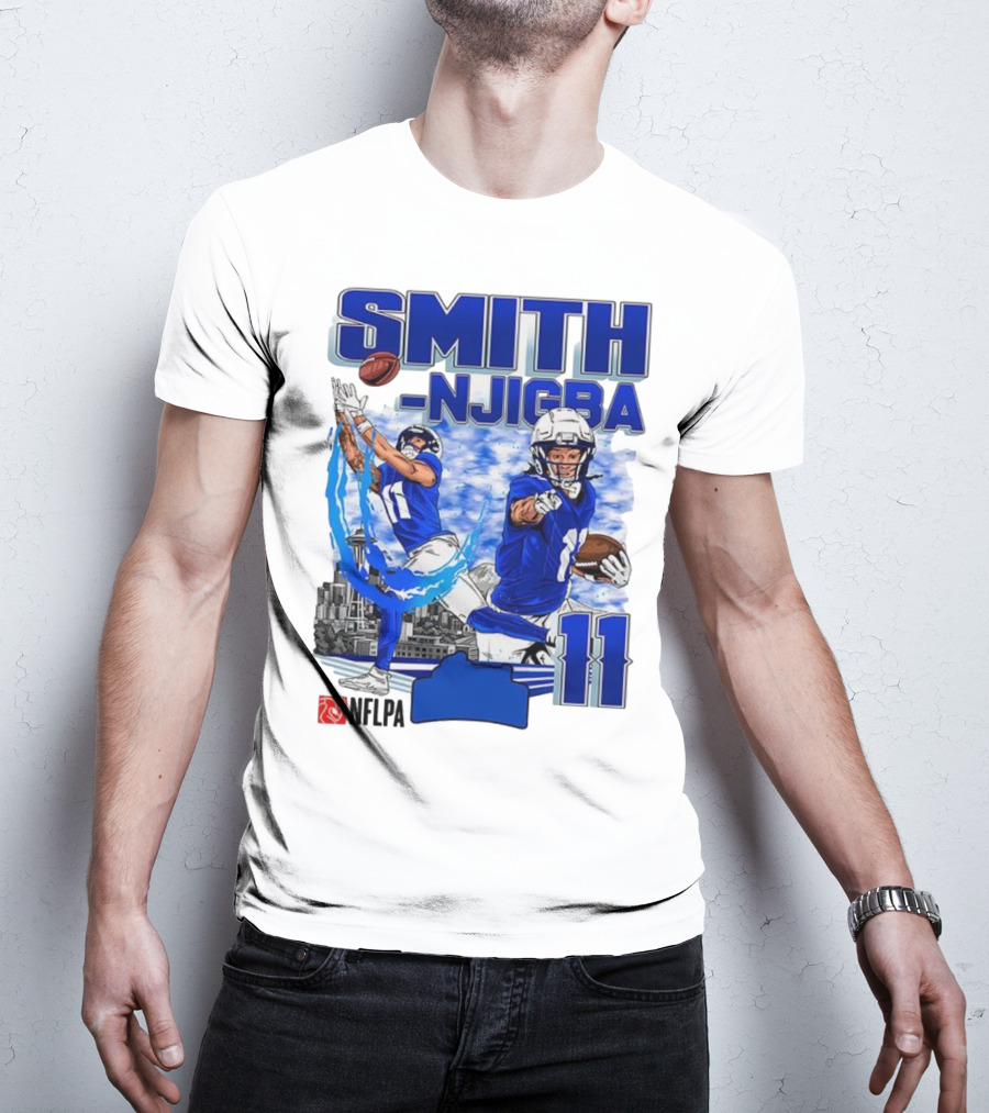 Seattle Seahawks Jaxon Smith-Njigba Skyline NFLPA 11 T-Shirt
