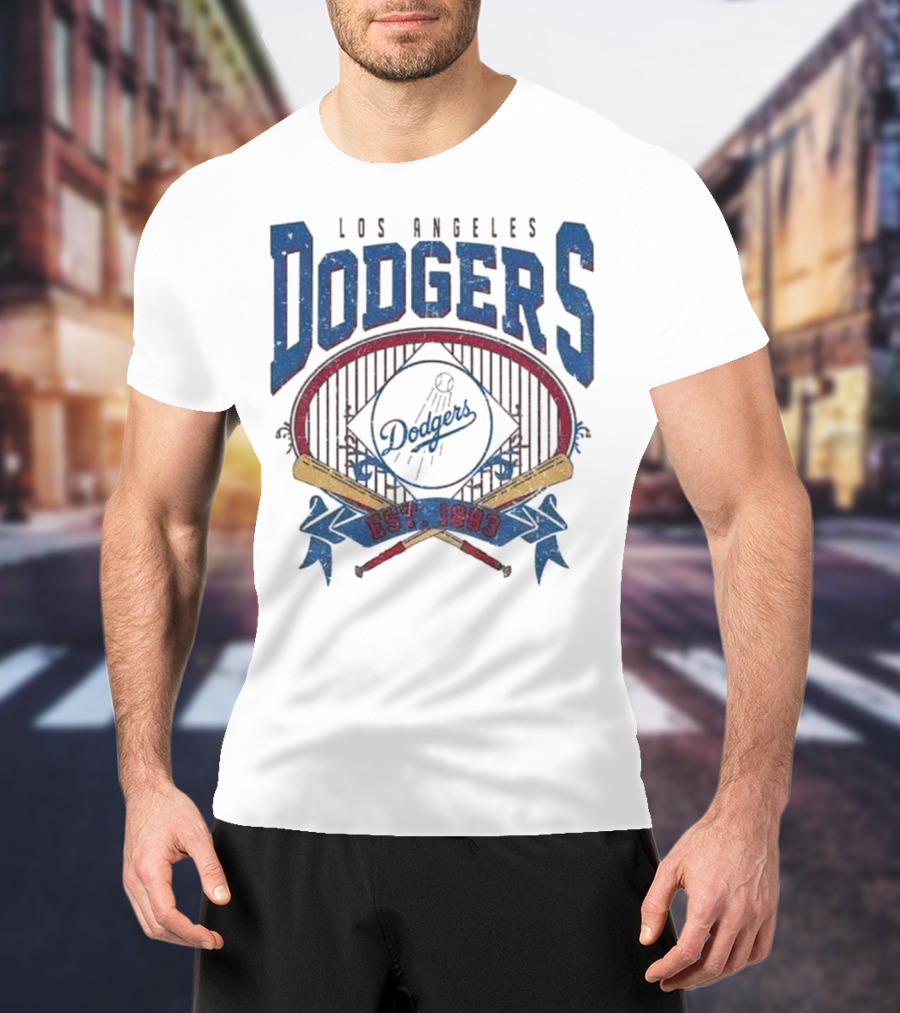 Los Angeles Dodgers Est 1883 Vintage MLB Baseball Dodgers Retro Style T-Shirt