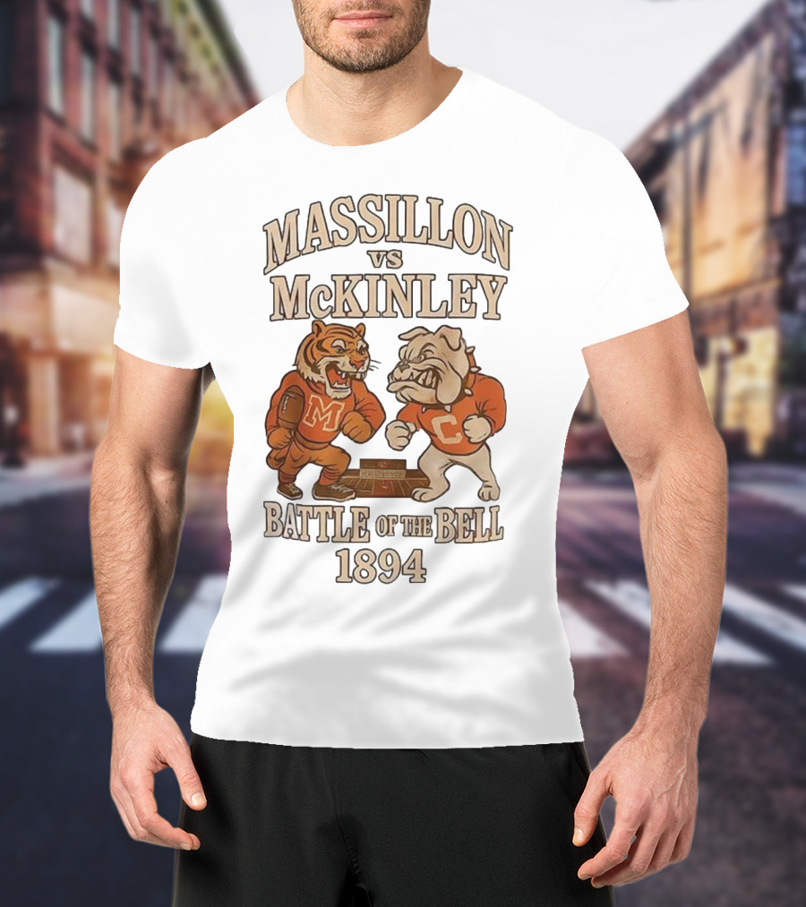 Massillon Vs McKinley Battle Of The Bell 1894 Tiger Vs Bulldog Rivalry T-Shirt
