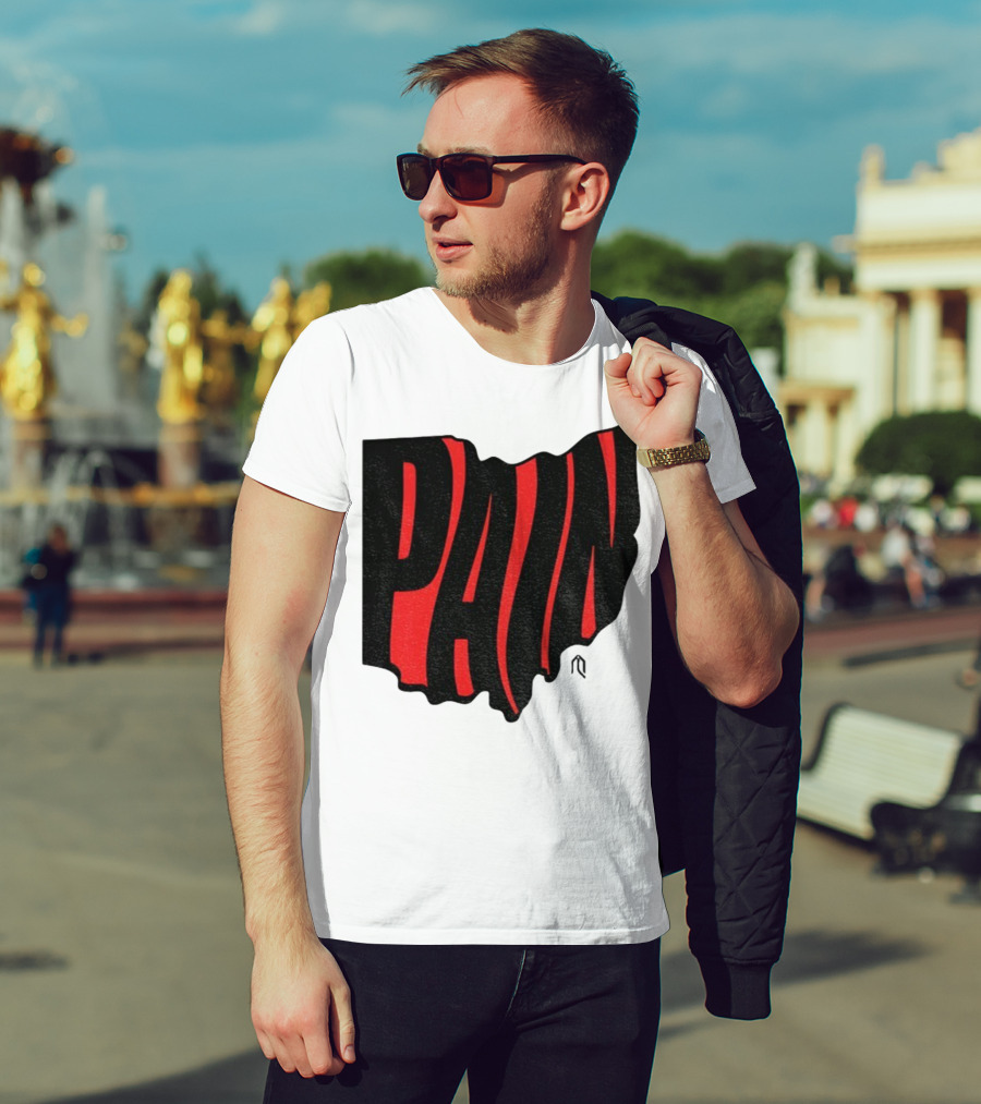 Ohio State Buckeyes Football Pain Map Design T-Shirt