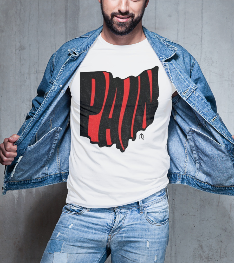 Ohio State Buckeyes Football Pain Map Design T-Shirt