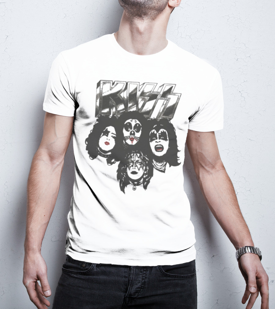KISS 50th Anniversary Band Member Faces And Logo T-Shirt