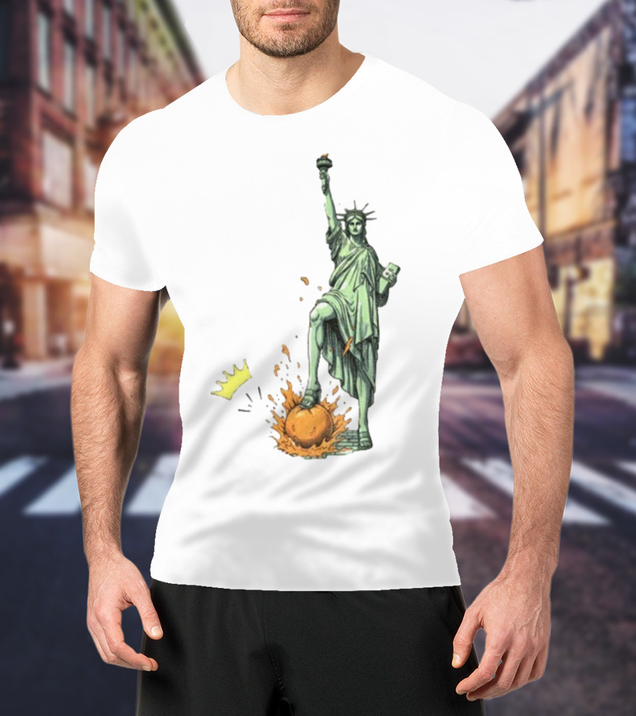 No Kings In America Statue Of Liberty Crown Orange Anti Trump Vintage T-Shirt