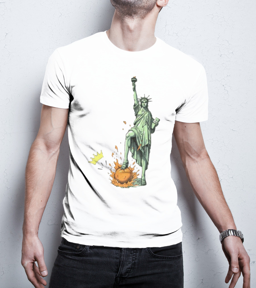 No Kings In America Statue Of Liberty Crown Orange Anti Trump Vintage T-Shirt